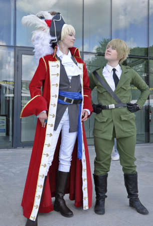 Uppsala, Sweden - June 15: Participant of young people in Swedish character cosplay pose in Anime...