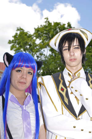 Uppsala, Sweden - June 15: Participant of young people in Swedish character cosplay pose in Anime...