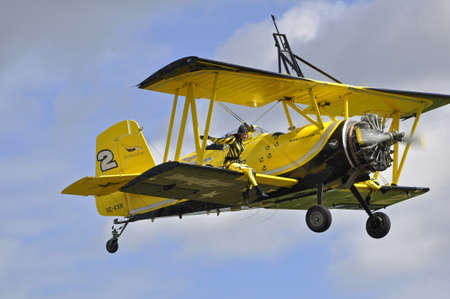 Dala - Jarna, Sweden - 11 August: Scandinavian airshow with Grumman AG 164 Wingwalker at Dala - Jarna, Sweden August 11, 2012gのeditorial素材