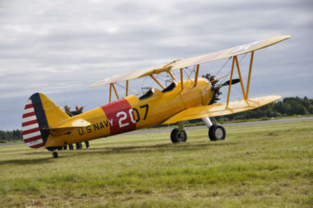 Dala - Jarna, Sweden - 11 August: Scandinavian airshow withUS Nawy 207 F at Dala - Jarna, Sweden August 11, 2012gのeditorial素材