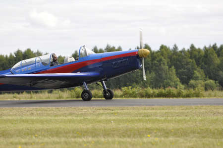 Dala - Jarna, Sweden - 11 August: Scandinavian airshow with Zlin 526 F at Dala - Jarna, Sweden August 11, 2012gのeditorial素材