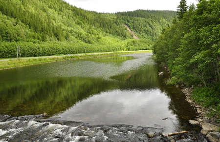 Swedish river and natural salmon area in summer