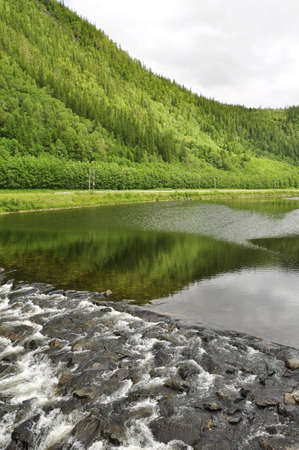 Swedish river and natural salmon area in summer