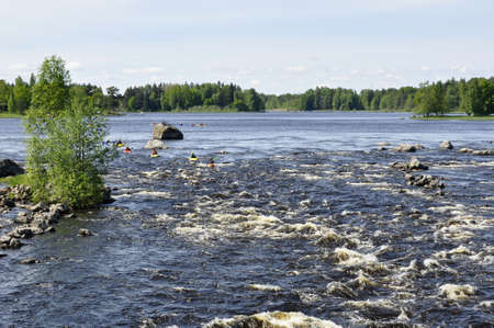 Shutter-speed surfing in a river at springのeditorial素材