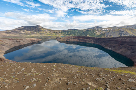 Kamchatka, a lake in the caldera of the Ksudach volcanoの写真素材
