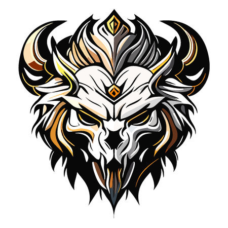 Tribal lion head vector illustration for tattoo or t-shirt designのイラスト素材
