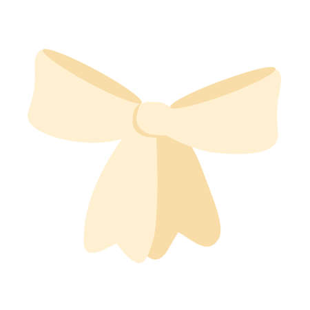 Simple pastel colored bow, hair accessory vector illustration for holiday events design, for birthday, greeting cards, bannersのイラスト素材
