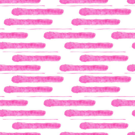 Pink long strokes and lines seamless pattern, trendy minimalist concept, simple repeat ornament watercolor illustrationの写真素材