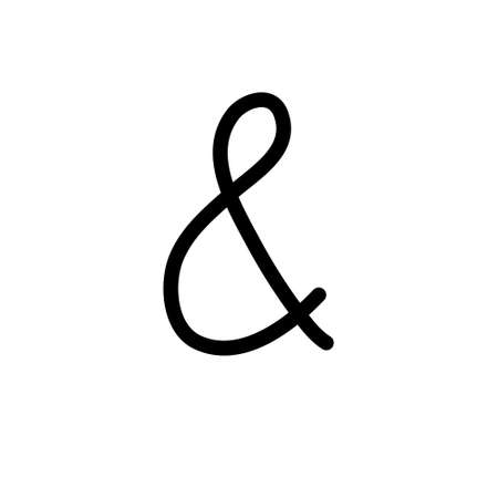 Ampersand punctuation sign, hand drawn symbol, typography vector illustrationのイラスト素材