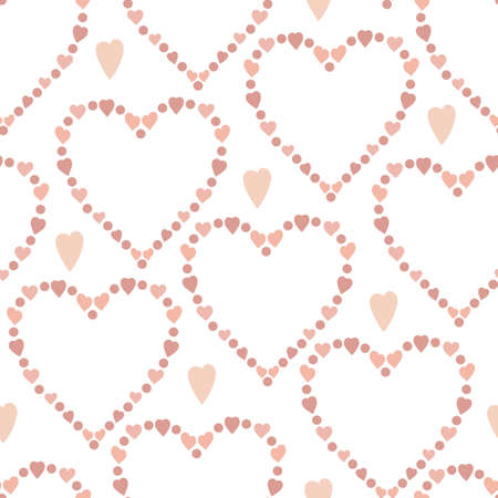 Boho style hearts seamless pattern simple vector illustration in trendy pastel colors, repeat...