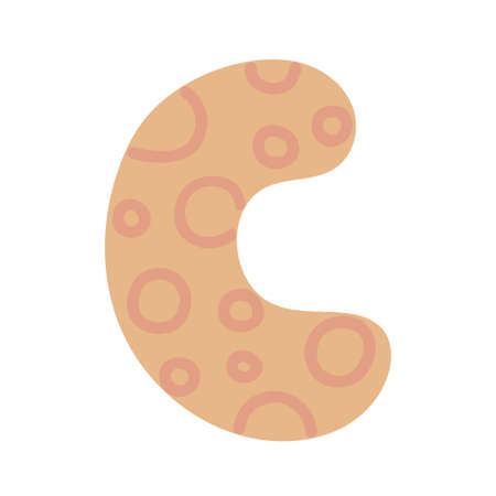 Letter C of English alphabet, doodle style decorated with simple abstract pattern vector illustration, cute funny decorative handwriting abc, handwritten font letters, letteringのイラスト素材