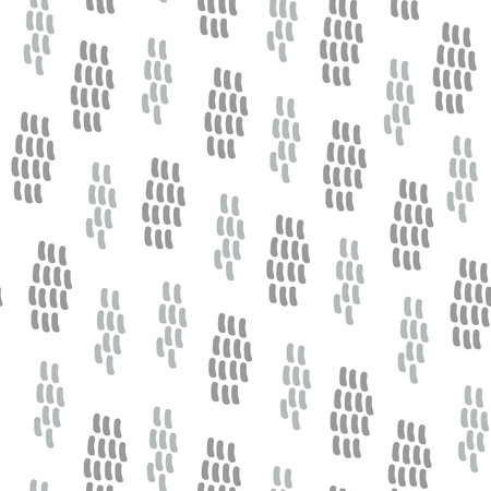 Simple abstract elements grey shapeless circular forms, cute hand drawn seamless pattern, repeat geometric ornament for textile, gift paper, home decorのイラスト素材