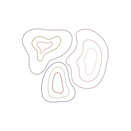 Curved striped abstract shape circle, star and rainbow formed vector illustration, minimalist design element in calm Scandinavian boho colors, minimalist collection for cards, banner, poster, wall artのイラスト素材