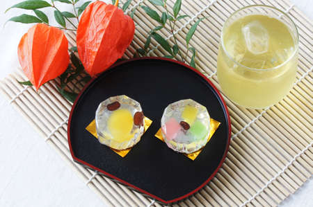 Japanese sweets for Bon festivalの写真素材