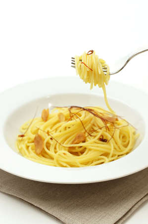 spaghetti with  garlic and red chili pepper の写真素材