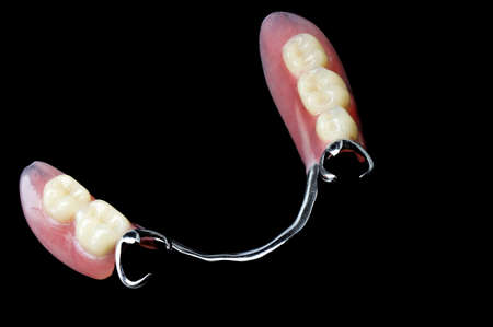 Partial Denture on black background
