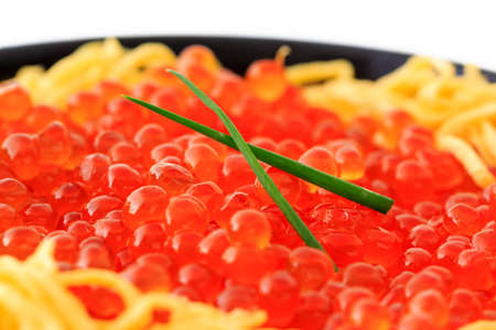 Red Caviar donburi ; Japanese food " Ikura don"の写真素材