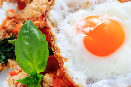 Gapao rice the Thai foodの写真素材