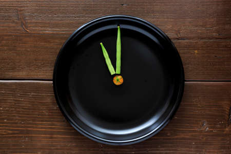 Clock made by vegetable