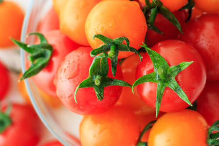 Many tomato in the glassの写真素材