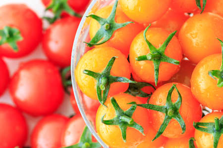 Many tomato in the glassの写真素材