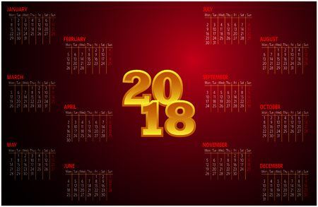 2018 calendar icon.のイラスト素材