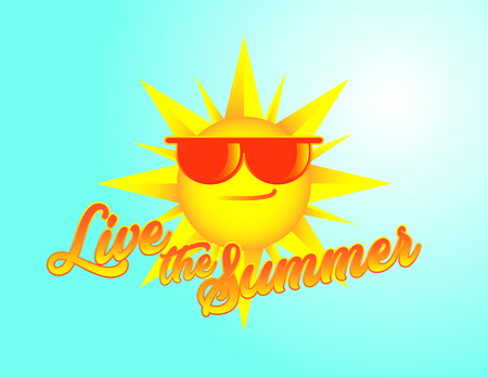 Live the summer sun with glasses vector illustration.のイラスト素材