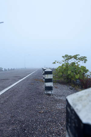 roadside in the Fog の写真素材