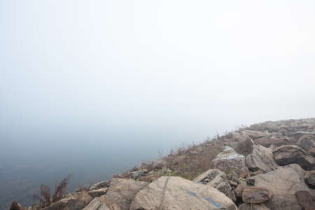 Foggy dams early morning の写真素材