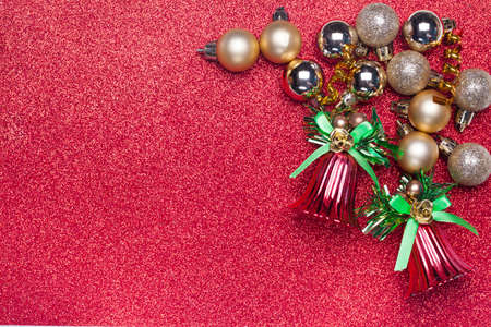 Christmas Decoration on Redの写真素材