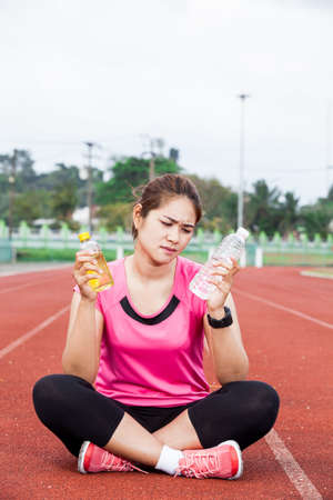 energy drink or waterの写真素材