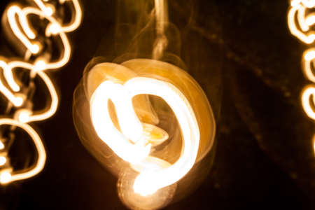 Gold lights abstact background in night timeの写真素材