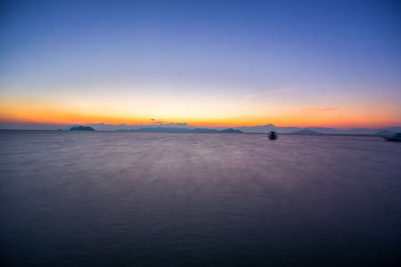 Sunset on the morning at the sea.の写真素材