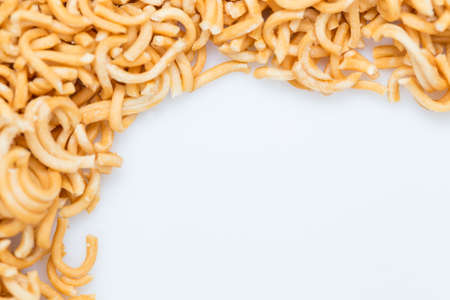 Instant noodles with white background.の写真素材