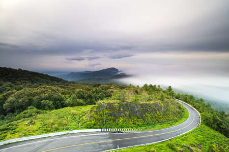 Mountain forest landscape and cloudy .の写真素材