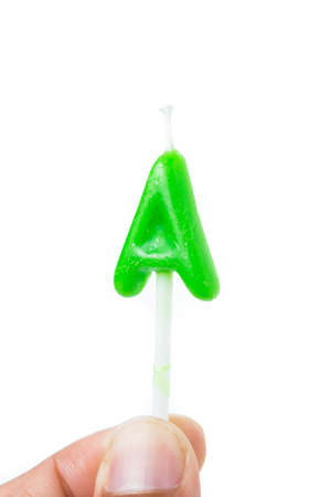candle for birthday party, Happy birthday, on white background.の写真素材