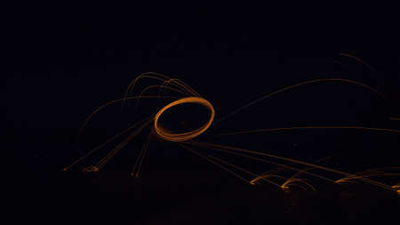 Long exposure of steel wool begin of light.