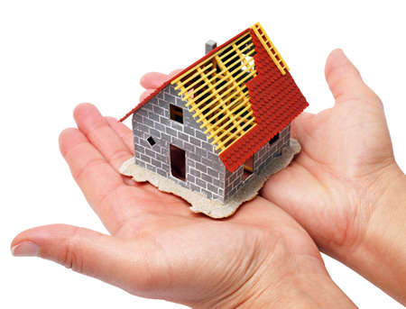 New Home in my Handsの写真素材
