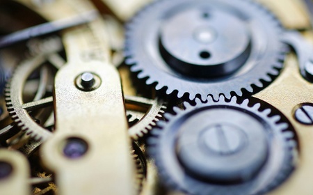 Watch Mechanism - close-up viewの写真素材