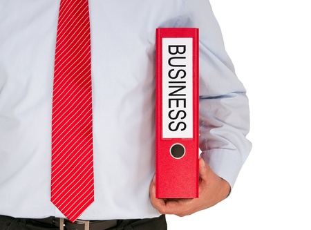 Businessman with Business Binderの写真素材