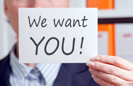 We want you  の写真素材