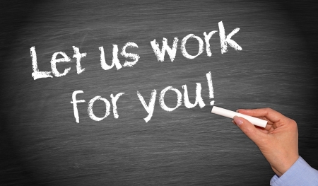Let us work for youの写真素材