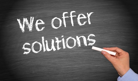 We offer solutionsの写真素材