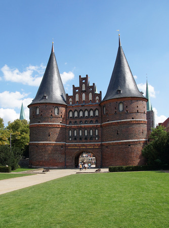 Holsten Gate in Luebeck - Germanyのeditorial素材