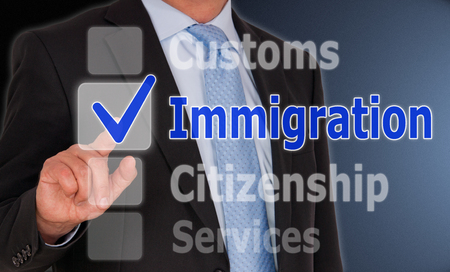 Immigration touchscreen with checkbox optionsの写真素材