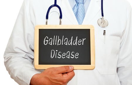 Gallbladder Disease - Doctor with chalkboardの写真素材