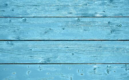 Wooden background texture horizontal with blue colorの写真素材