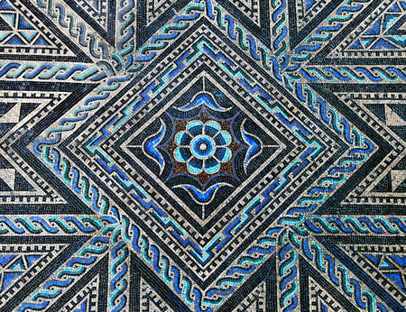 Ancient roman stone mosaic floorの写真素材