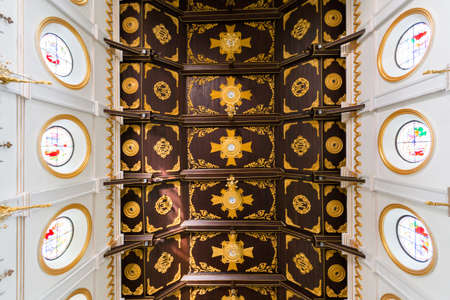 Classic ceiling of Christ church in thailandの写真素材