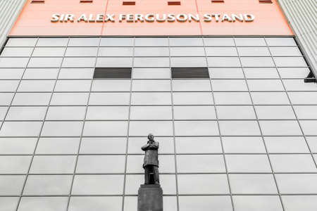 Manchester, UK - February 27, 2016: Statue of Sir Alex Ferguson at Sir Alex Ferguson Stand is home to Manchester United football club team.Sir Alex Ferguson is the greatest manager of Manchester United.のeditorial素材